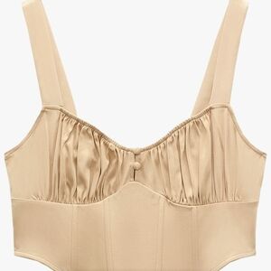 Zara Satin Corset in Blush/Nude Color